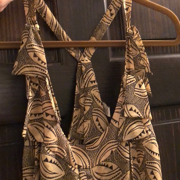 DVF Elegant tan and black patterned y-back top - Picture 4 of 4